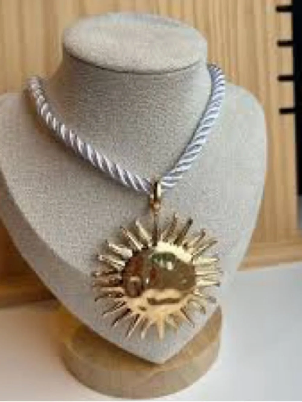 Gold Sun Pendant Rope Necklace - Picture 7 of 7